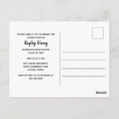 Carte Postale Chic Graduate Photo 2025 Faire-part de graduation (Dos)