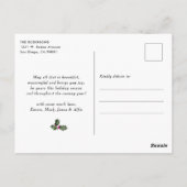Carte Postale Chic gris foncé rose verdure Arche Joyeux Noël (Dos)