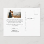 Carte Postale Chic handlettering photo mariage merci (Dos)