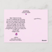 Carte Postale Chic Hatching Bientôt Pink Dinosaur Baby shower Po (Dos)