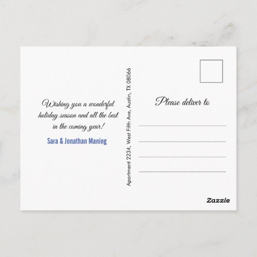 Carte Postale Chic iridescente licorne parties scintillant Noël  (Dos)