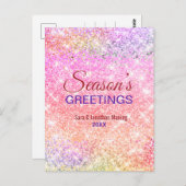 Carte Postale Chic iridescente ombre parties scintillant Noël no (Devant / Derrière)