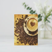 Carte Postale Chic Java cappuccino Café Haricots Lover café (Debout devant)