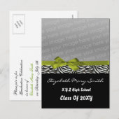 Carte Postale chic joli arc vert photo Graduation Invitation (Devant / Derrière)