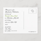 Carte Postale chic joli arc vert photo Graduation Invitation (Dos)