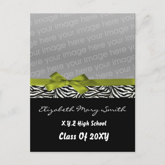 Carte Postale chic joli arc vert photo Graduation Invitation (Devant)