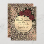 Carte Postale Chic Leopard Rose Fabuleux 40e anniversaire (Devant / Derrière)