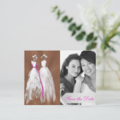 Carte postale chic lesbienne pour sauver la date d (Debout devant)