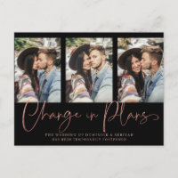 Chic manuscrit Rose Gold Mariage Postponction