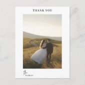Carte Postale Chic Mariage Remerciements Écriture Moderne (Devant)