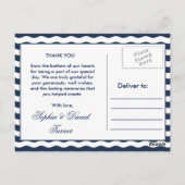 Carte Postale Chic marine Vagues Mariage Merci (Dos)