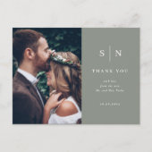 Carte Postale Chic minimal | Merci photo Sage Green (Devant)