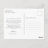 Carte Postale Chic Minimaliste | Merci (Dos)