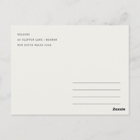 Carte Postale Chic Minimaliste Santorin Grèce Aquarelle Voyage (Dos)