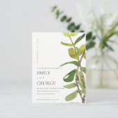 CARTE POSTALE CHIC MODERN LEAFY WATERCOLOR FOLIAGE ENREGISTRER L (Debout devant)