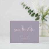 Carte Postale Chic+Moderne Blush Signature Script, Enregistrer l (Debout devant)