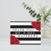 Carte Postale Chic Moderne Luxe Mariage Collection - Roses rouge (Debout devant)