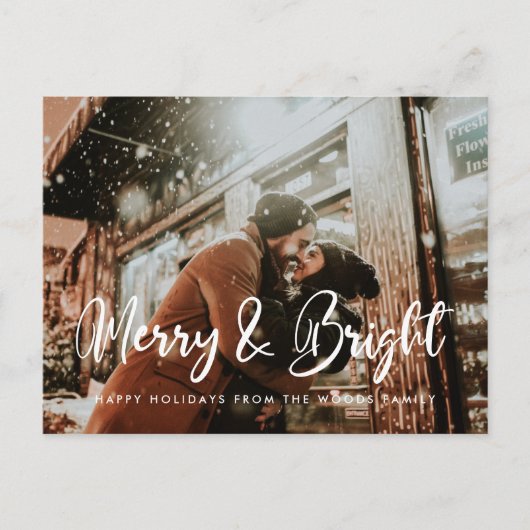 Carte Postale Chic moderne Merry et Bright Christmas photo (Devant)