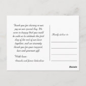 Carte Postale Chic ModerneMain Lettré MERCI Mariage blanc (Dos)