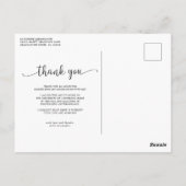 Carte Postale Chic Navy Blue Gold Merci de graduation photo (Dos)