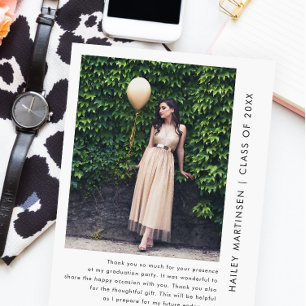 Carte Postale Chic One Photo Merci Message Graduation