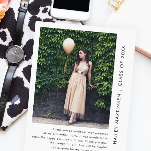 Carte Postale Chic One Photo Merci Message Graduation