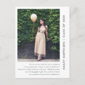 Carte Postale Chic One Photo Merci Message Graduation (Devant)