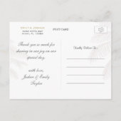 Carte postale Chic Palm Tree & Gold Mariage Merci (Dos)