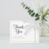 Carte postale Chic Palm Tree & Gold Mariage Merci (Debout devant)
