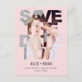 Carte Postale Chic Peek COULEUR ÉDITABLE Enregistrer La Date Car (Devant)