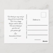 Carte Postale Chic Photo Calligraphie Mariage Merci (Dos)