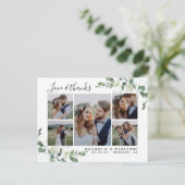 Carte Postale Chic Photo Eucalyptus Mariage Merci (Debout devant)