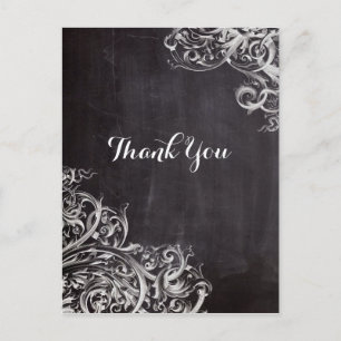 Carte Postale chic poule chic chic chalkboard monogramme