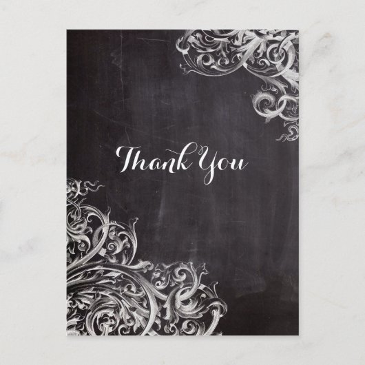 Carte Postale chic poule chic chic chalkboard monogramme (Devant)