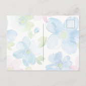 Carte Postale Chic rose bleu bleu floral (Dos)