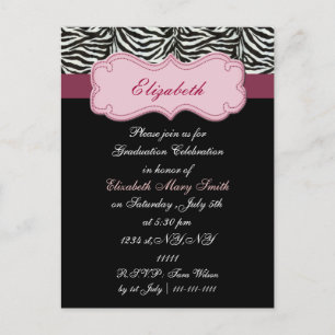 Carte Postale chic rose Graduation party Invitation