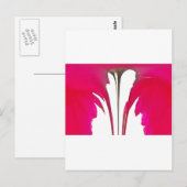 Carte Postale Chic rouge extraordinaire rose sous le ciel blanc. (Devant / Derrière)