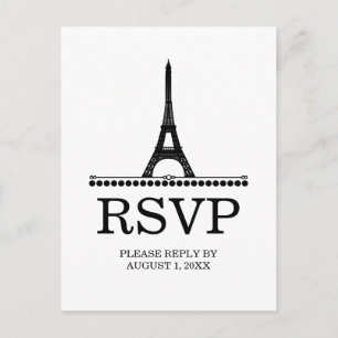 Carte postale Chic RSVP, Noir