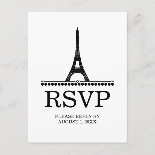 Carte postale Chic RSVP, Noir (Devant)