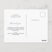 Carte Postale Chic Script 4 Collage de photos Baby Shower Remerc (Dos)