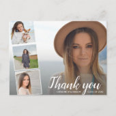 Carte Postale Chic Script 4 Photo Collage Merci de graduation (Devant)
