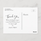 Carte Postale Chic Script 4 Photos Collage Mariage Merci (Dos)