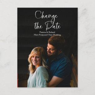 Carte Postale Chic Script Changer La Date De Report Du Mariage
