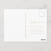 Carte Postale Chic Script Grad Faire-part Festive Gold Parties s (Dos)