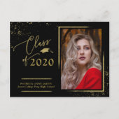 Carte Postale Chic Script Grad Faire-part Festive Gold Parties s (Devant)