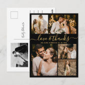 Carte Postale Chic Script Love et Merci Mariage Merci (Devant / Derrière)