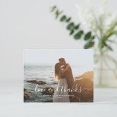 Carte Postale Chic Script Love Mariage Merci photo (Debout devant)