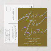 Carte Postale Chic Script Wedding Enregistrer la date Faire-part (Devant / Derrière)