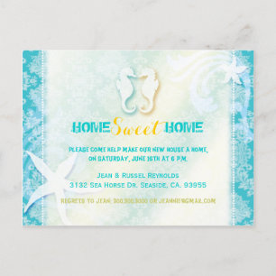 Carte Postale Chic Sea Horse Beach House Party Invitation