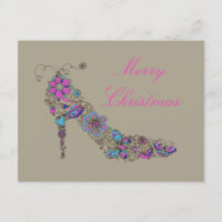 Chic Shoe Christmas -Carte postale / RSVP / Invita